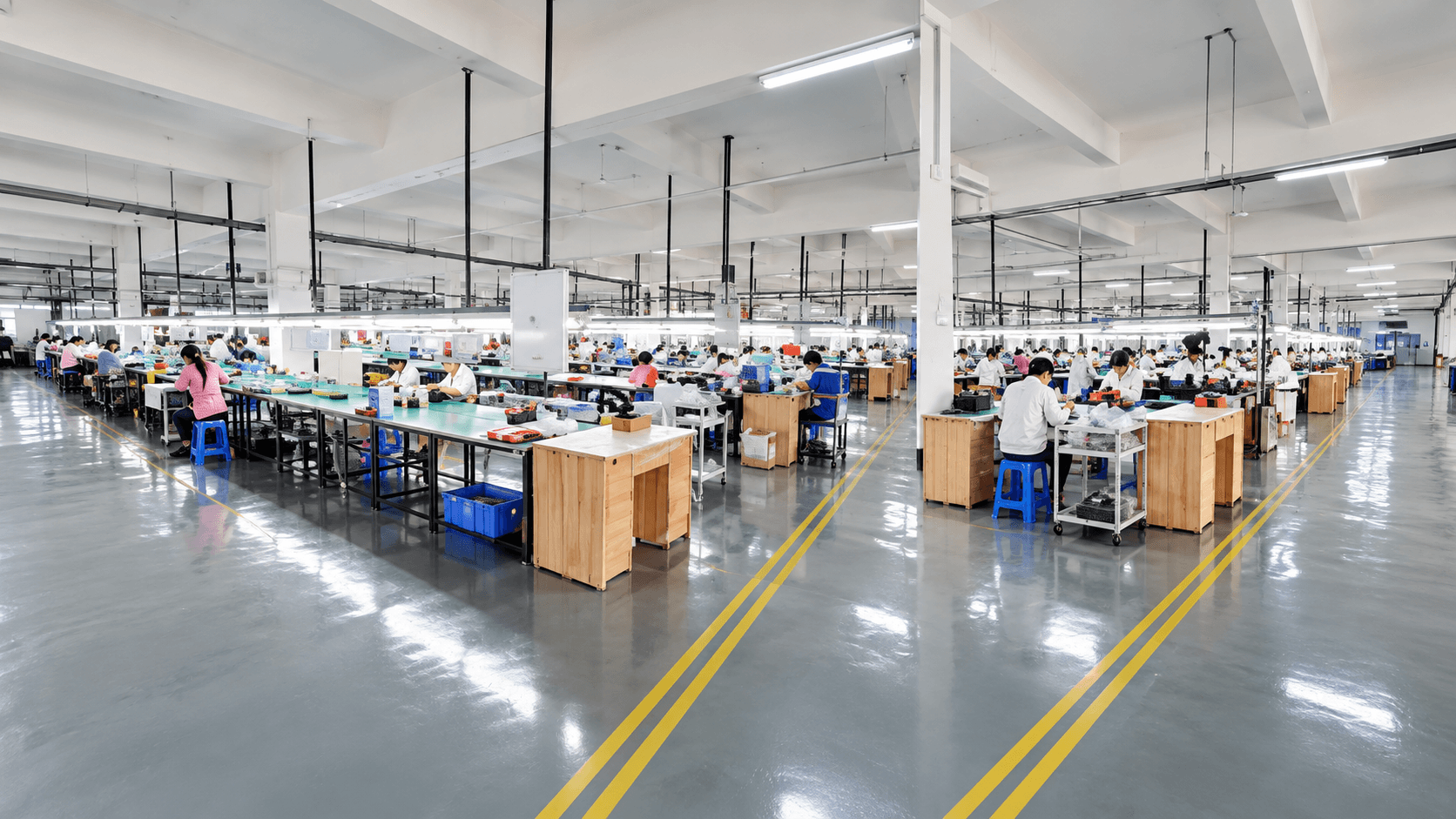 Assembly workshop enhanced from the company-supplied photograph