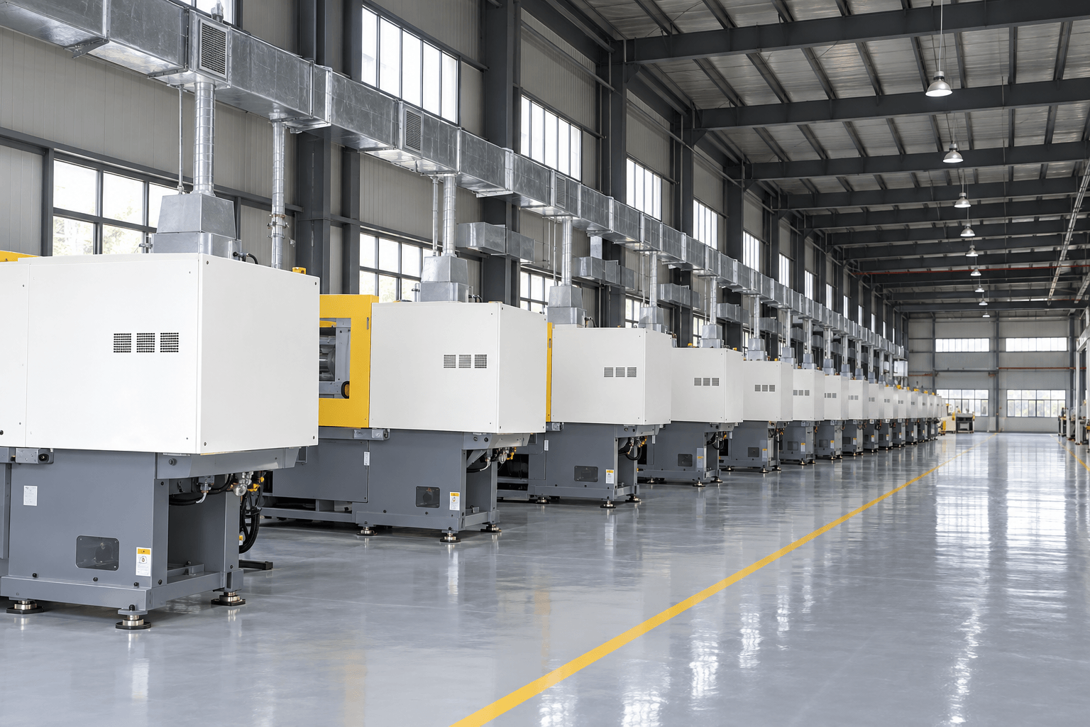 Equipment row enhanced from the supplied molding workshop photograph